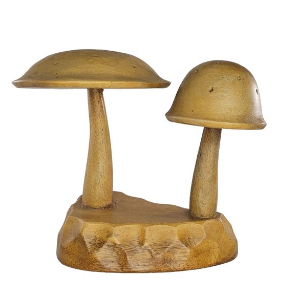 Vintage Genuine Monkey Pod Mushroom Wood Carved Toothpick Holder Philippines - Picture 2 of 9